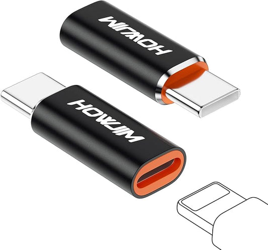 Light-ning to USB C Adapter 2Pack,PD27W/66W Fast Charging 480Mbps Data Transfer,Type C Charger Converter Cable for Phone 17/16/15,Pad Pro,G-alaxy,Not for Headphones/OTG/Flash Drive/A-pple Pencil Black