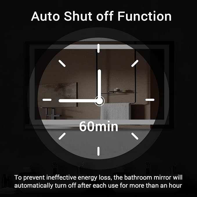 LED Bathroom Mirror with Lights 36"x24" Smart Wall-Mounted LED Mirror Lighted Bathroom Mirror with Stepless Dimmable,Touch Screen Button, Anti-Fog, Memory Function, Adjustable Colors