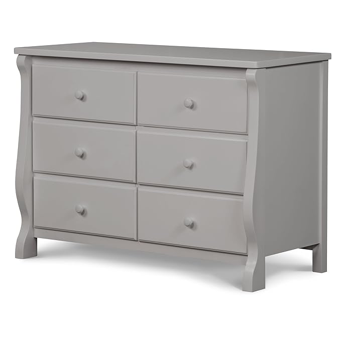 Delta Children Universal 6 Drawer Dresser with Interlocking Drawers - Greenguard Gold Certified, Grey