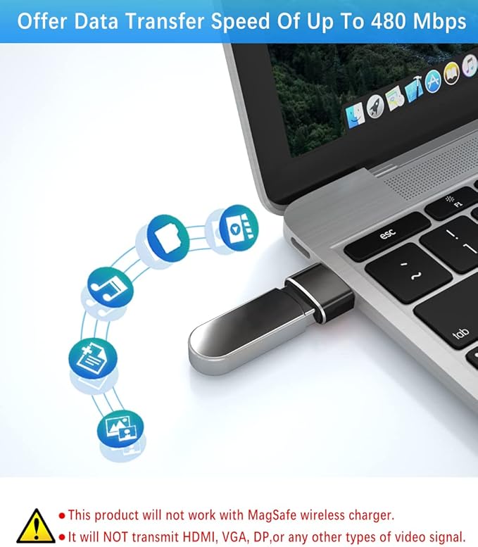Elebase 4Pack USB to USB C Adapter with Type C Male to 3.0 Female Adaptor,Thunderbolt 4 to USBA OTG Converter Block Plug for iPhone 17 17e 16 15 Pro Max Air,Mouse,Samsung S26 S25,iPad,iWatch 11,Car