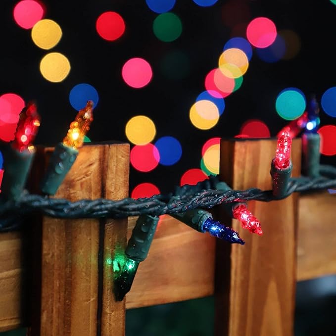 LAMPHOME Super-Bright Extendable Multi Christmas Lights Decoration 150Lights 31.9ft UL Certified Mini Bulb String Lights Set for Outdoor Christmas Tree Garden Holiday Party Patio Wedding Garland Decor