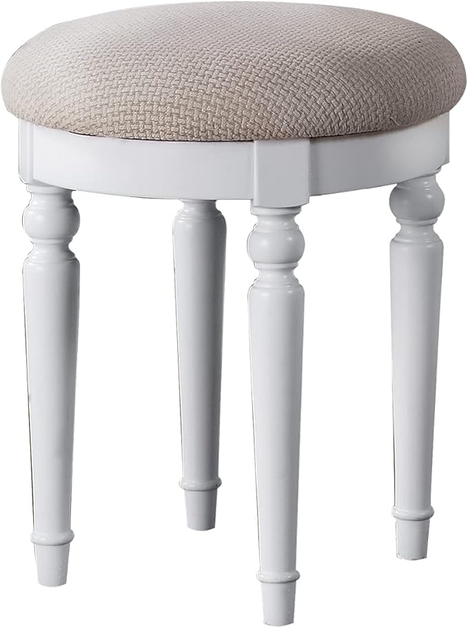 Bobkona St. Croix Collection Vanity Set with Stool, F4074, White