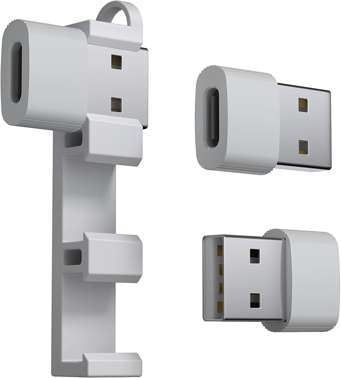 USB to USB C Adapter 3 Pack for iPhone 17 Pro Max,16 15 Charger Adapter,Type C Female to USBA Male Converter for Apple Watch iWatch S11 S10 SE,iPad mini 7 6 Air 5,Samsung S25,(Grey)