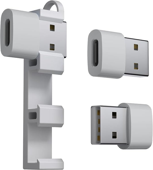 USB to USB C Adapter 3 Pack for iPhone 17 Pro Max,16 15 Charger Adapter,Type C Female to USBA Male Converter for Apple Watch iWatch S11 S10 SE,iPad mini 7 6 Air 5,Samsung S25,(Grey)