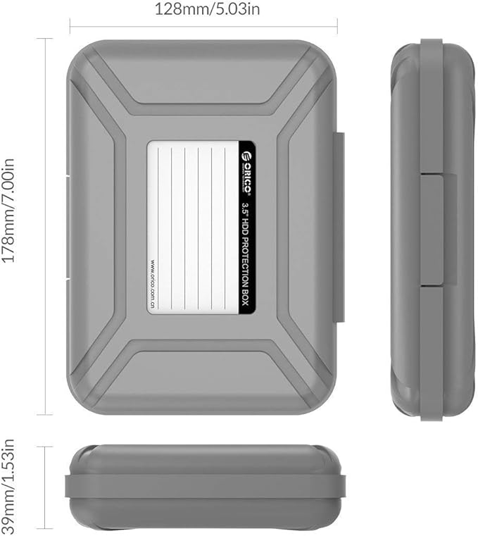 ORICO Hard Drive Case 3.5 inch HDD Storage Protective Bag Anti-Static and Shockproof External Hard Drive Suit for WD,Seagate,Toshiba-PHXGY