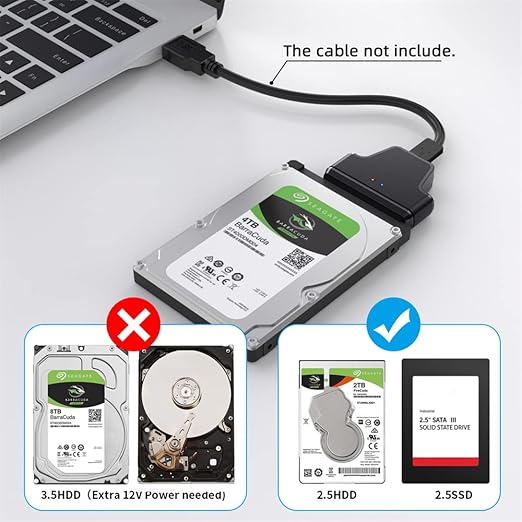NFHK 5Gbps Micro USB 3.0 to SATA 22Pin 7+15 Enclosure Adapter for 2.5" Hard Disk Drive SSD HDD Mass Storage Class