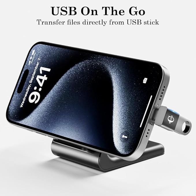 10Gbps USB C to USB Adapter (2 Pack), Up and Down 90 Degree Right Angle USB C Male to USB A 3.2 Female Converter for iPhone 16 15 Series, iPad, MacBook and More