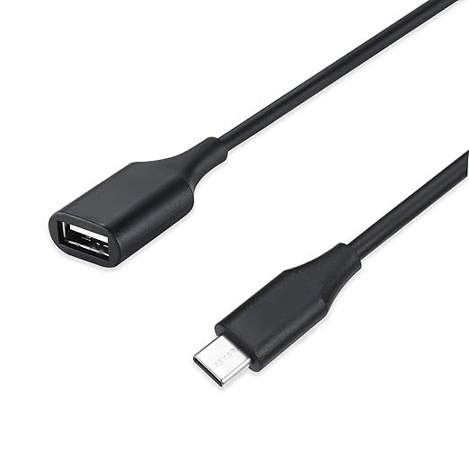 Perixx PERIPRO-403 USB Type-C Male to USB-A Female 1ft. Cable - USB2.0 Spec for Keyboard and Mouse Connection with Smartphone, Laptop, and Tablet - Black