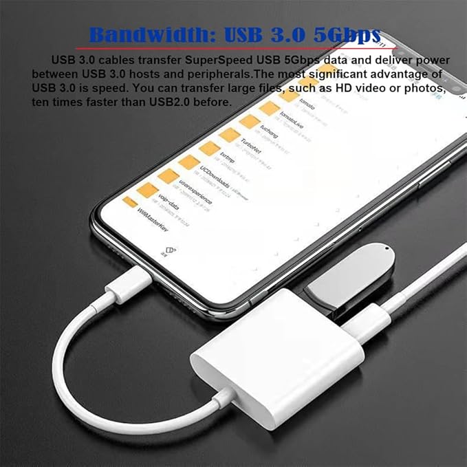NFHK Type C USB-C to Standard Type-A USB3.0 Female with PD Power Charge Adapter Compatible with MacBook Laptop Tablet Phone