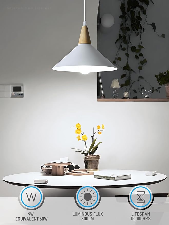TORCHSTAR A19 LED Light Bulbs 60W Equivalent, UL Listed, 5000K Daylight, Dimmable, 9W, 800lm, Flicker Free, E26 Standard Base LED Bulb for Ceiling Fan, Lamp, 15,000hrs, Pack of 6
