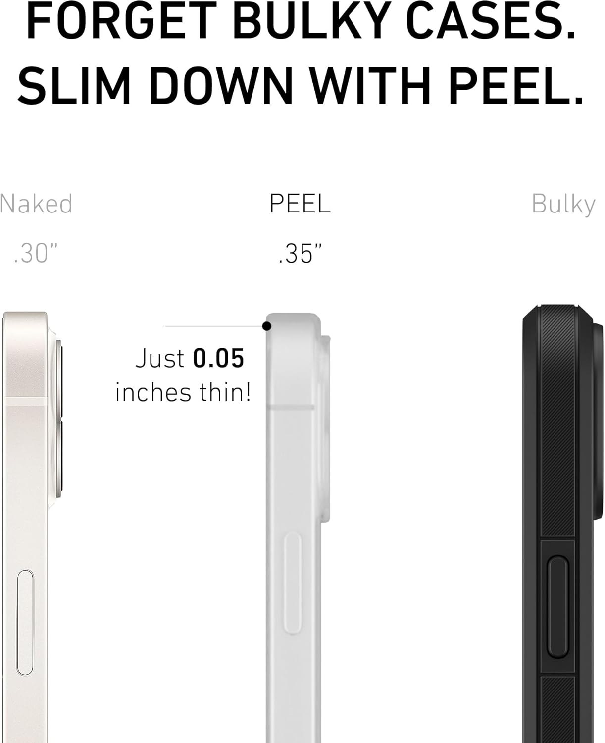 PEEL Flexible Thin Case for iPhone 13 Mini (Clear Soft) - Slim Minimalist Design, Soft Flexible TPU Material