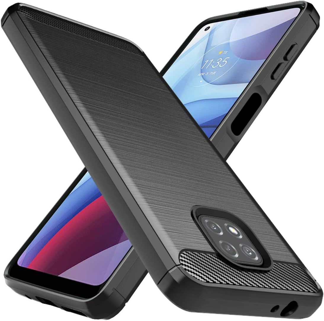 Osophter Flexible TPU Rubber Case for Moto G Power 2021 - Shock-Absorption Protective Cover (Black)