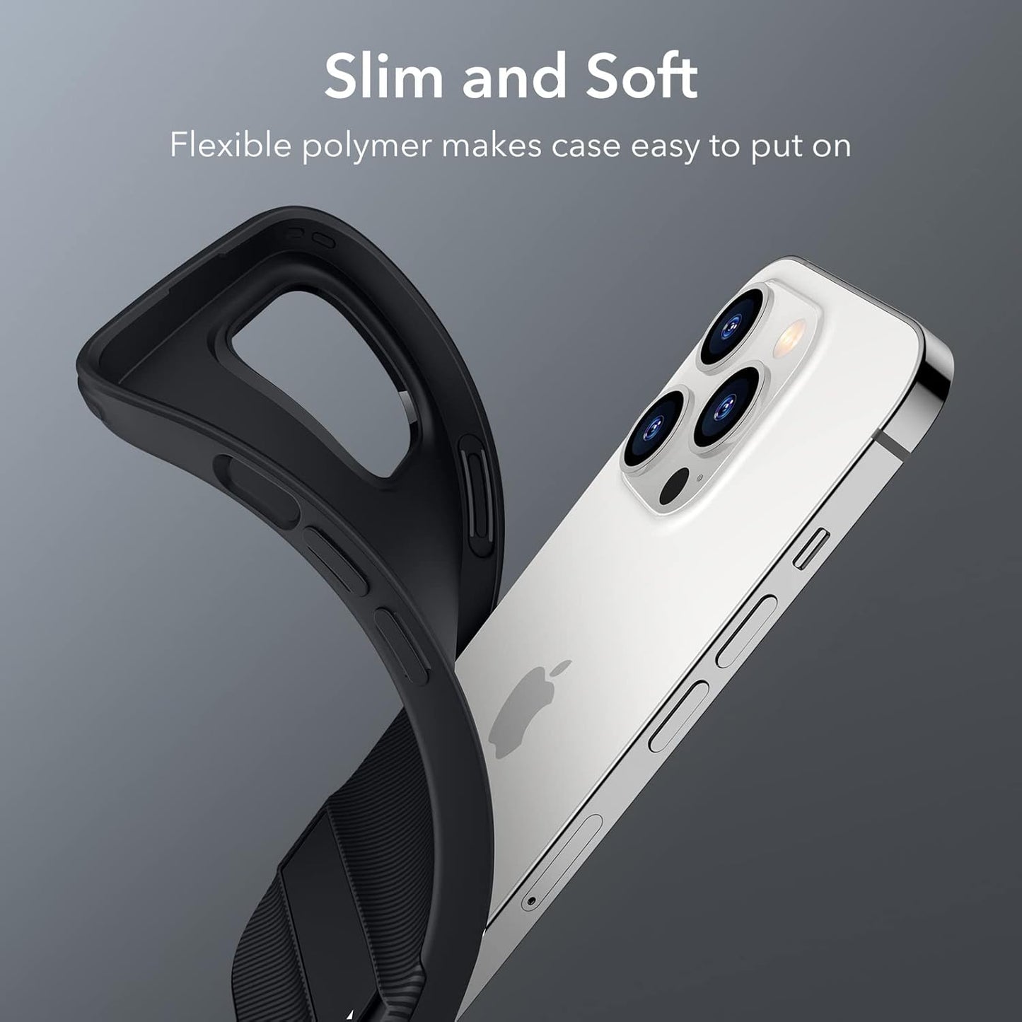 ESR iPhone 14 Pro Case, Black, 3 Stand Modes, Military-Grade Drop Protection, Slim Back Cover with Stand