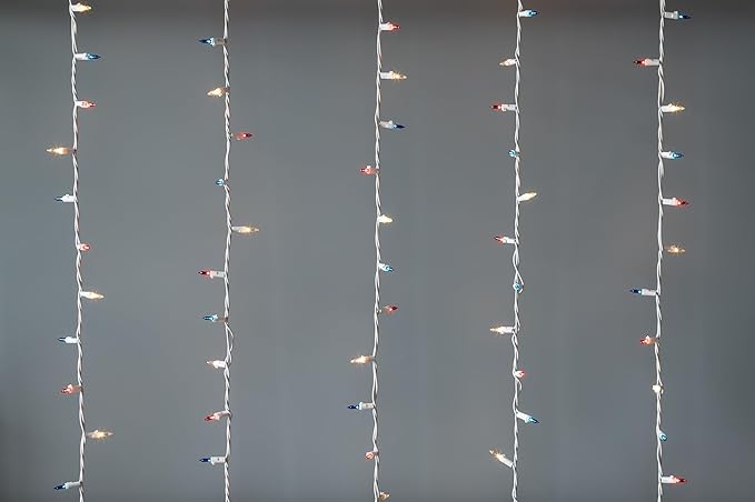 Brite Star 100 Lt String to String Lights, Red/Clear/Blue, White Wire (Set of 2)