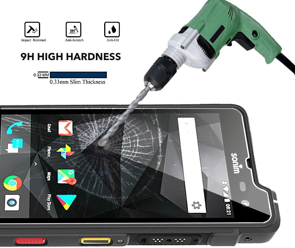 Nakedcellphone [2-PACK 9H Hard Tempered Glass Clear Screen Protector Guard for Sonim XP8 Phone, XP8800