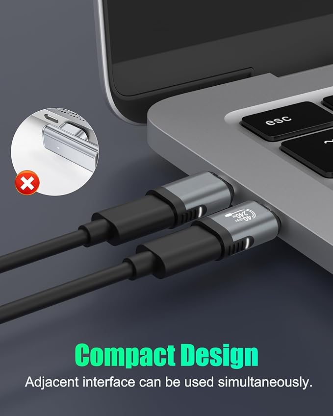 MoKo USB C Magnetic Adapter 2 Pack, Magnetic Breakaway USB C Adapter with PD 240W/8K Video/USB4 40Gbps for Thunderbolt 3/4, MacBook Pro/Air/ROG Ally/Steam Deck/PS Portal/iPhone 15 Series, Straight