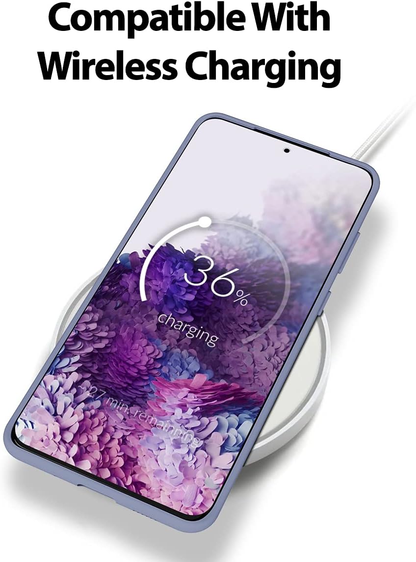 GOOSPERY Liquid Silicone Case for Samsung Galaxy S20 Plus, Jelly Rubber Bumper Case, Lavender Grey