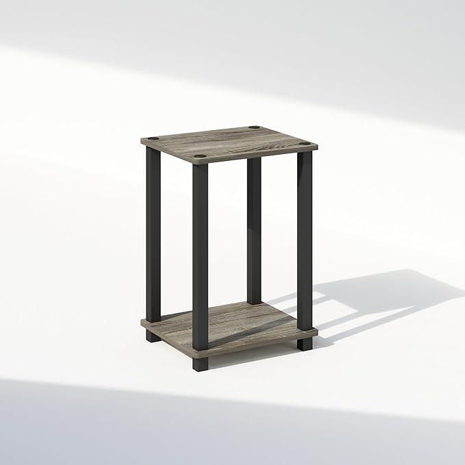 Furinno Simplistic Night Stand, 2-Tier Small Nightstand with Open Shelf, Toolless Assembly Bedside Table, End Table, Side Table, for Bedroom, Living Room, French Oak