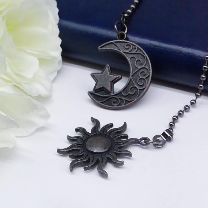 Ceiling Fan Pull Chain Set Decorative Totem Bohemia Pull Chain Pendant Extension 12 Inches Lighting Fan Beaded Ball Fan Pull Chain Extender Ornament with Connector Moon and Sun (Bronze)