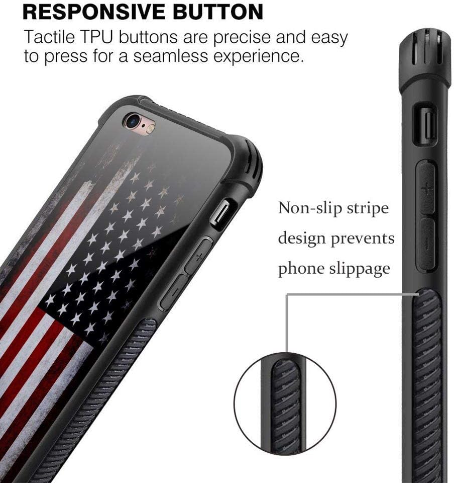 Military-Grade Protection Case for iPhone 6/6S, Anti-Scratch Shockproof Corners, Old Flag