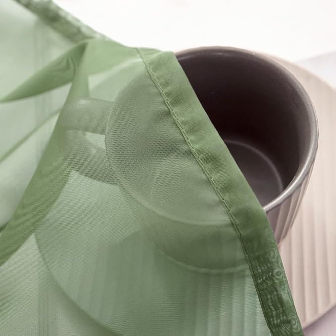 MIULEE Sheer Window Scarf Valance Extra Long Topper Spring Elegant Swag Curtains Luxury Draping Fabric for Wedding Arch Party Ceremony Canopy Bed Living Room, 54'' x 144'', 1 Panel Sage Green