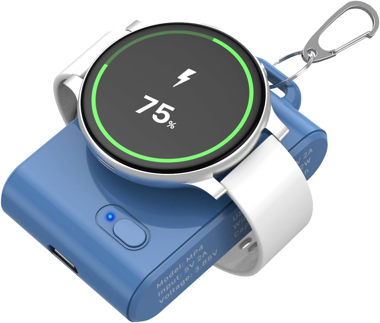 Portable Watch Charger for Samsung, 2000mAh 2-in-1 Magnetic Charger, Travel Wireless Power Bank for Galaxy Watch 6/6