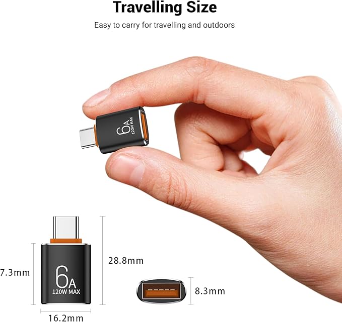 Pastall 10 Pack 10Gbps/120W USB C to USB3.1 Adapter,Black Type C Male to USB Female Adapter for Smartphone, PC, Laptop, Tablet, Keyboard etc.