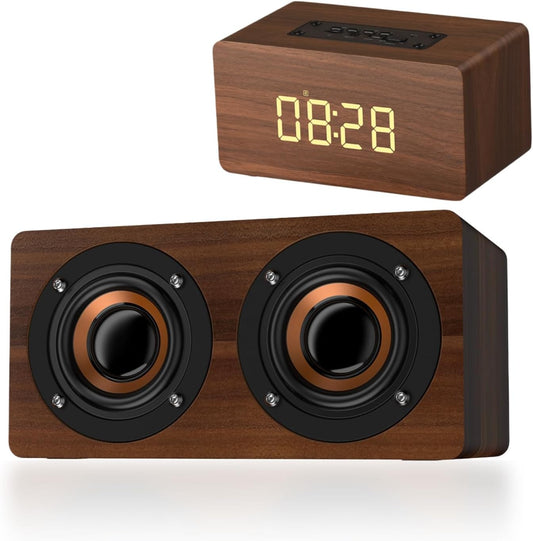 Yoidesu Bluetooth Speakers, Home Party Wireless Speaker with FM Radio, Portable Bluetooth Speaker (Brown)