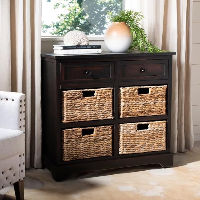 SAFAVIEH American Homes Collection Herman Brown Wicker Basket Storage Unit