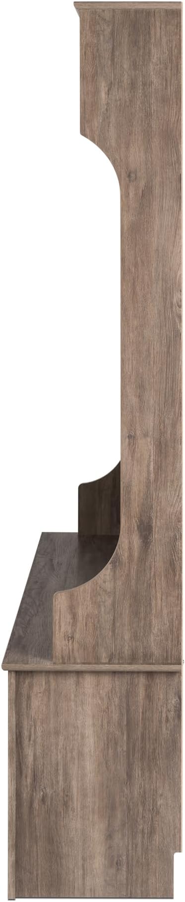 Prepac Gray Hall Tree, Shoe Cabinet, Storage Cabinet with 24 Shoe Cubbies and 6 Double Coat Hooks 15.5" D x 60" W x 77" H