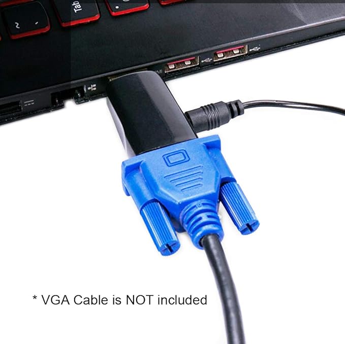HDMI to VGA Adapter with 3.5mm Audio Port, HD 1080P HDMI Male to VGA Female Adapter Converter Gold-Plated for PC/Laptop/Computer/Desktop/Digital Camera/Tablet/Xbox/DVD/HDTV/Monitor/Projector