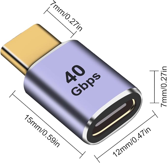 4pcs USB C Male to Female Adapter, USB C Male to Female Connector, USB Type C Adapter Extender Support 100W, 40Gbps, 8K@60Hz for Steam Deck, MacBook,Thunderbolt ect(F-M Straight)