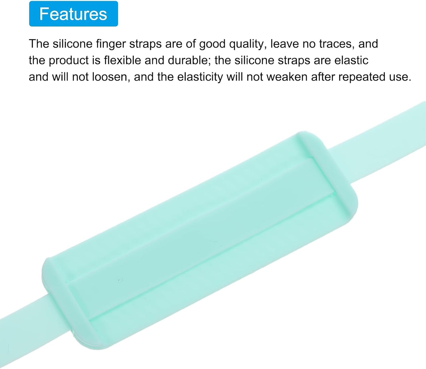 MECCANIXITY Phone Grip Strap, Portable Wrist Strap Silicone Elastic Cord with Handle for Phone Case, Mint Green