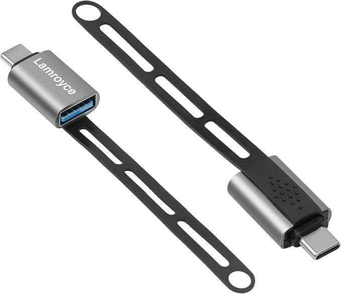 USB C 3.1 to USB 3.0 Adapter 2 Pack, Portable USB Female to USB C Male OTG Extender Converter, with Lanyard Keychain, Support fast charging and 5Gbps data transfer for iPhone17/16/15 Series,Galaxy S25