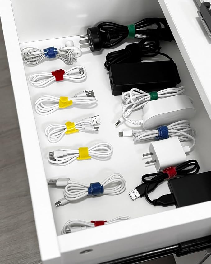 Cable Management Kit, 28 Pcs Multi-color Cable Labels and 24 Pcs Reusable Fastening Cable Ties, Cord Labels/Wire Ties For Home, Office, Desk, Cable Organizer, Cord Management
