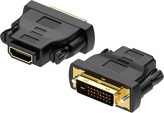 MMOBIEL HDMI to DVI Adapter - Bi-Directional - Male DVI-D Dual Link to Female HDMI - Converter Supports Monitor, PC, TV, Gaming, Projector - 1080p Full HD 60Hz - Gold Connector – 5 Pack