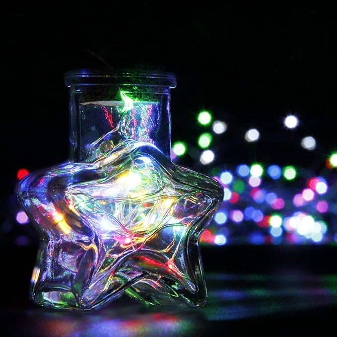 MUMUXI 2 Pack 33ft Fairy Lights with Remote, 100 LED Battery Operated Christmas String Lights, 8 Modes Timer, Waterproof Outdoor Indoor Twinkle LEDs, Warm White, Battery Powered Decoration