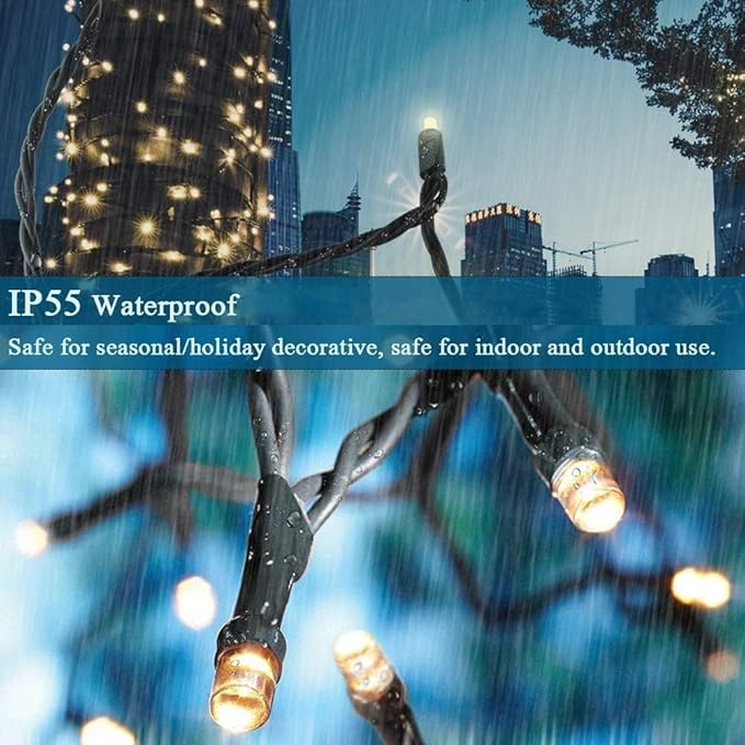 Decute 800LED 272ft Christmas String Lights UL Certified 8 Modes, Waterproof Outdoor Indoor Twinkle Starry Light for Christmas Tree Patio Garden Party Decor Warm White