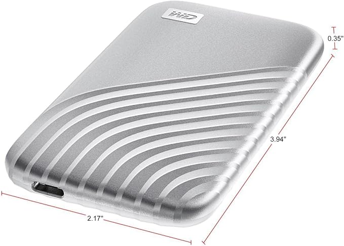 WD 2TB My Passport SSD Portable External Solid State Drive, Silver, Sturdy and Blazing Fast, Password Protection with Hardware Encryption - WDBAGF0020BSL-WESN