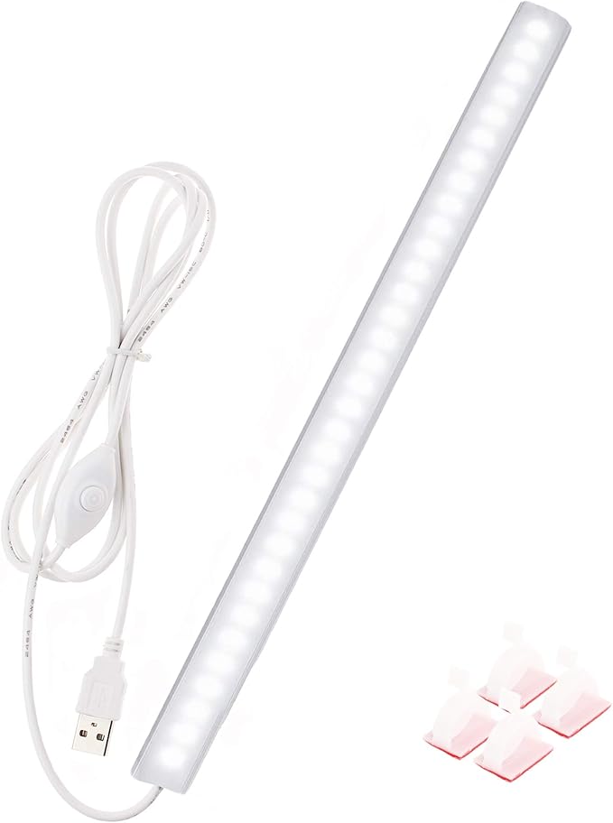 12 Inch Under Cabinet LED Light with Memory Function, Cold White 6000K, Slim Dimmable Workbench Light, Without Plug