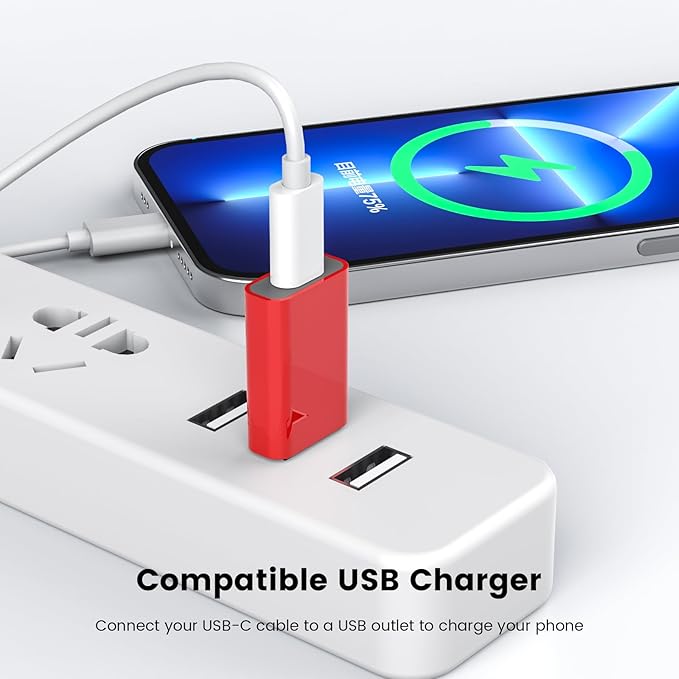MOSWAG USB to USB C Adapter, USB C Female to USB Male Adapter Compatible with Apple MagSafe Watch 9/8/7/SE/Ultra, for iPhone 15 14 13 12 Mini Pro Max,iPad,Galaxy Note,Pixel,CarPlay,Wall Plug