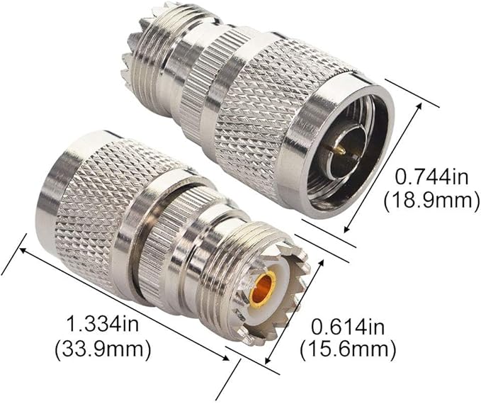 Boobrie N Male to UHF Female SO-239 Connector SO239 Jack to N-Type RF Coaxial Coax Cable Adapter for Antenna/Wireless LAN Device/WiFi/Radio/Coaxial Extension Cable Pack of 2