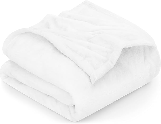 Utopia Bedding Fleece Blanket Twin XL Size White 300GSM Luxury Anti-Static Fuzzy Soft Microfiber Dorm Bed Blanket (90x76 Inch)