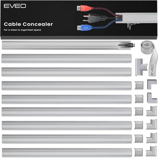 Cord Covers for Wires on Wall - 150in Cable Management Cable Hider - Cord Hiders for TV On Wall - Paintable Cable Concealer - Wire Covers for Cords - 10X (L16 x W0.95 x H0.5) - Medium | Grey
