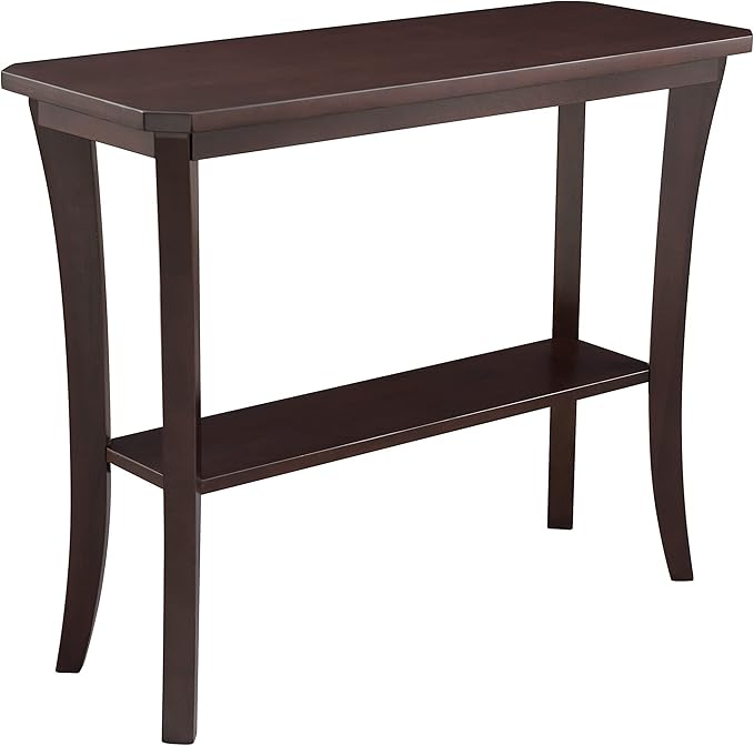 Leick Home Boa Console Table, Solid Wood, Bottom Display Shelf, Narrow Depth, Easy-Assembly, For Living Room/Hallway, Chocolate Cherry, 38.0 in. W x 14.0 in. D x 30.0 in. H, 10332
