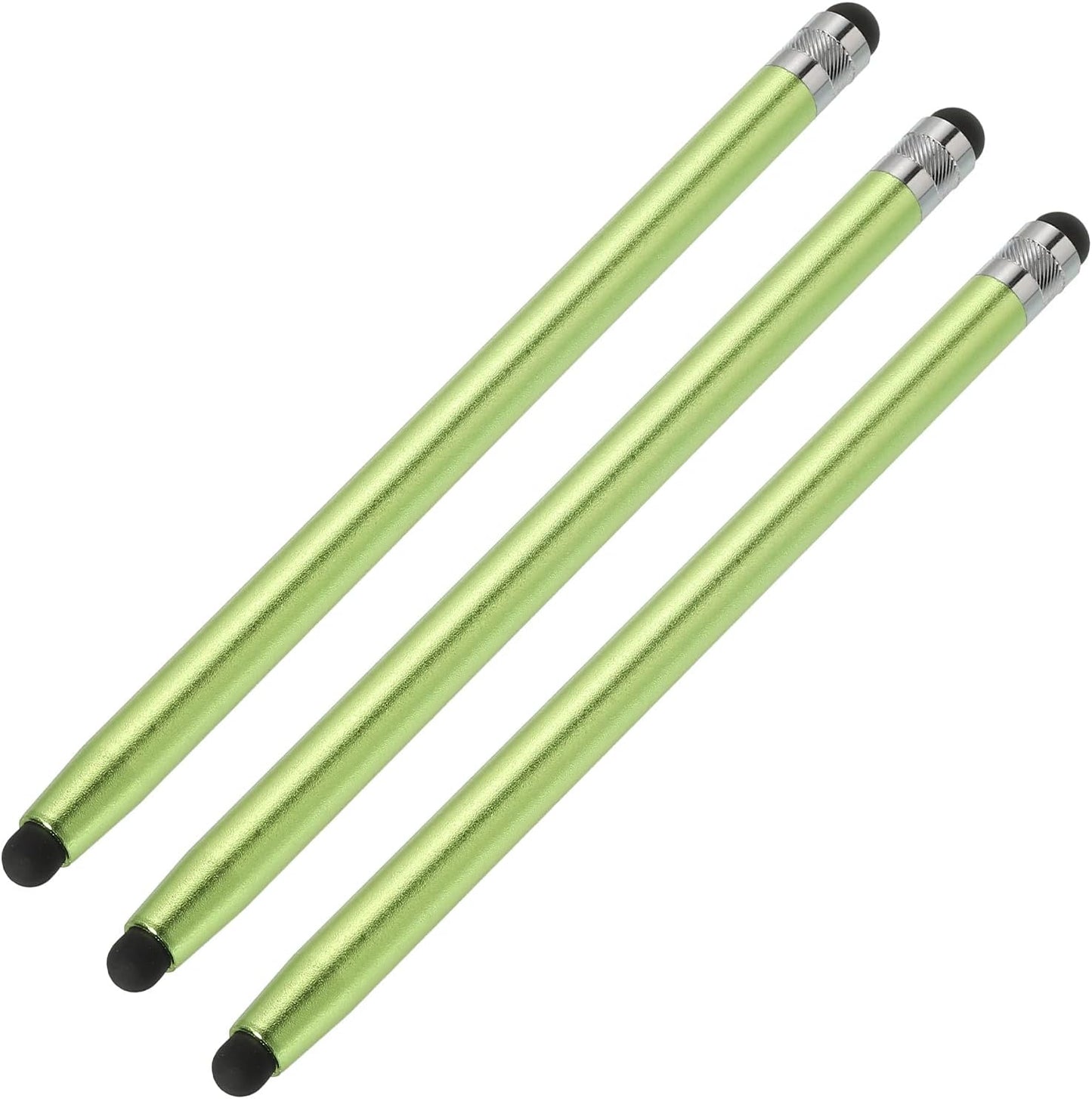 MECCANIXITY 3pcs Stylus Pens for Touch Screens, Dual Rubber Tips Capacitive Stylus Universal Tablet Pen (Green)