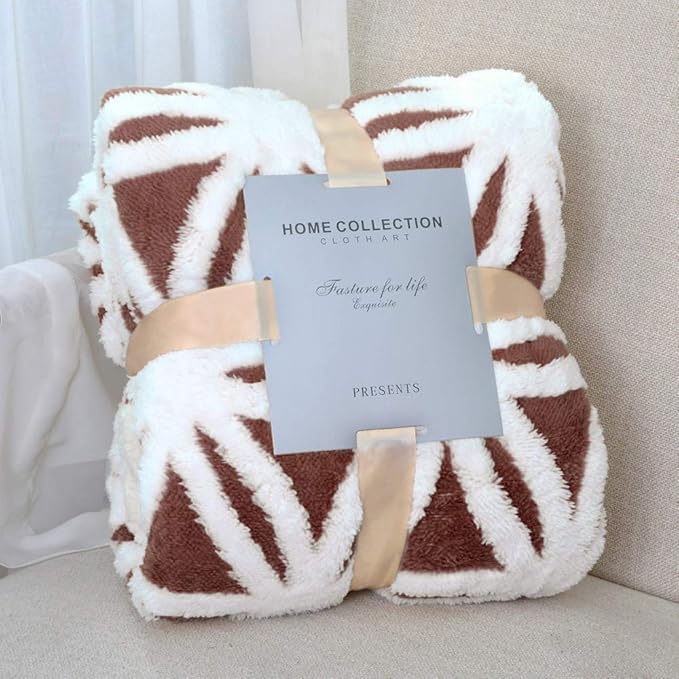 LOMAO Sherpa Fleece Blanket Fuzzy Soft Throw Blanket Dual Sided Blanket for Couch Sofa Bed (Brown, 60''x80'')