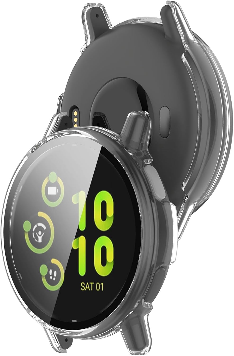 Garmin Vivoactive 5 Case Cover, Waterproof Full Cover with Built-in HD Tempered Glass Screen Protector (Clear)