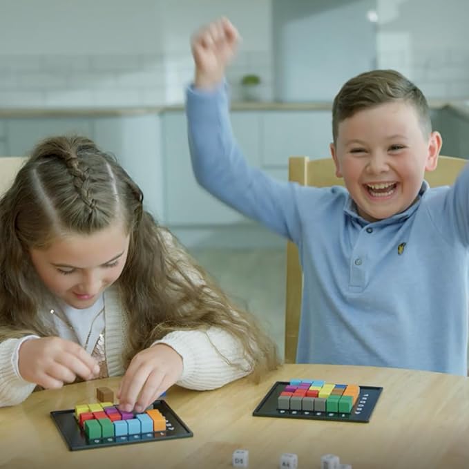 The Genius Square from The Happy Puzzle Company – Game of The Year Award Winner, 60000+ Solutions STEM Puzzle Game. Roll Dice, Race Your Opponent to Fill Grid with Different Shapes!