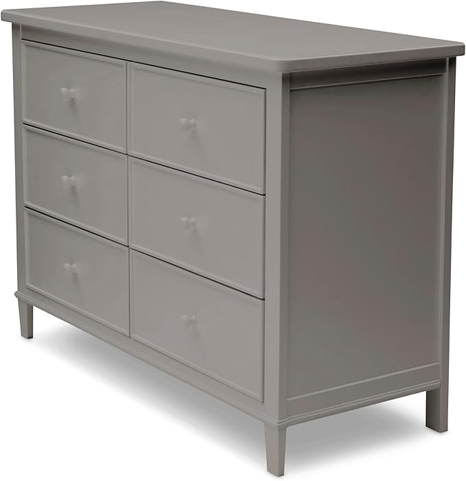 Delta Children Haven 6 Drawer Dresser with Interlocking Drawers - Greenguard Gold Certified, Grey